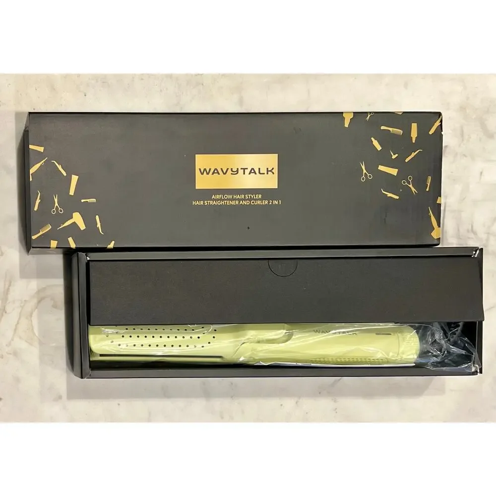 Wavytalk Straightener and Curler 2 in 1 Airflow Styler - Green - New in Box
